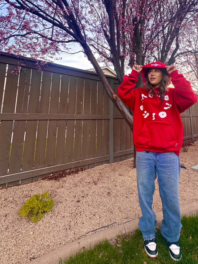 Primary Red Hidden Pocket  Pullover